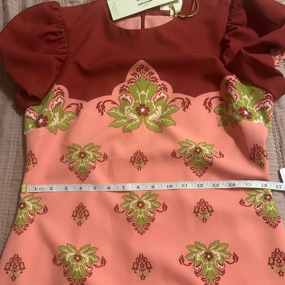 NWT Mestiza New York Perla Flamingo Flourish
Crew Neck Short Puff Sleeve Dress - Picture 11 of 12